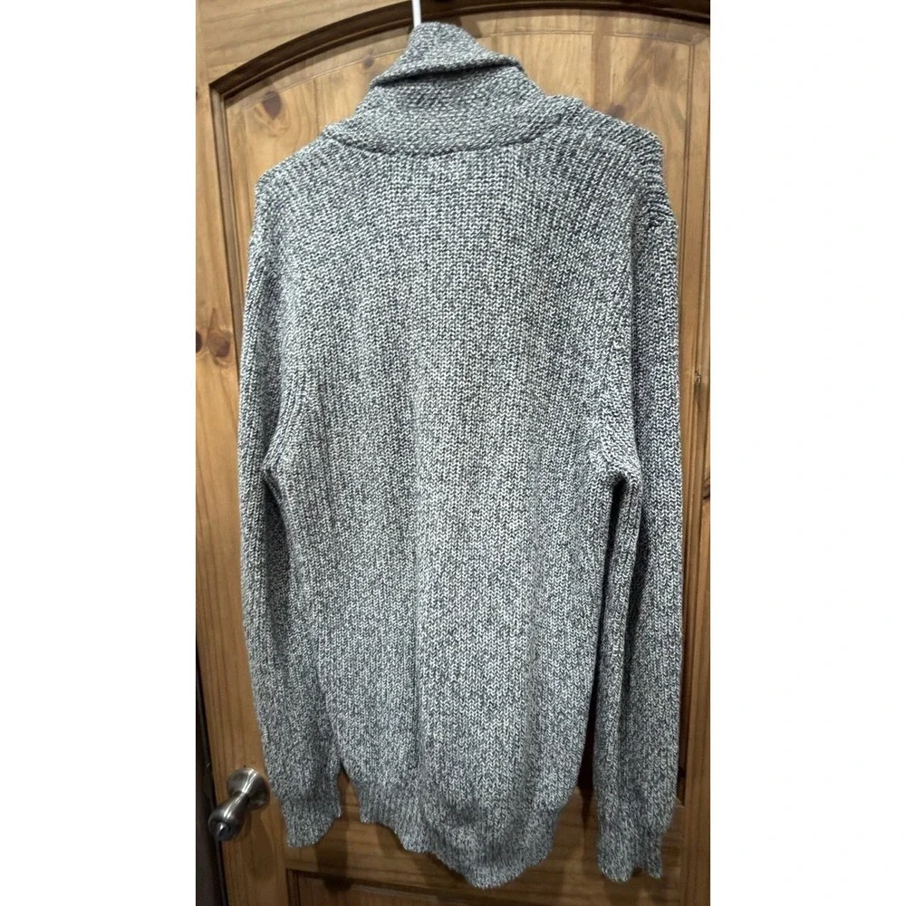 Faherty Cardigan Sweater Mens XL Gray Cotton Cashmere Shawl Collar Button Front